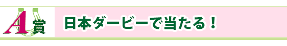 A賞 日本ダービーで当たる!