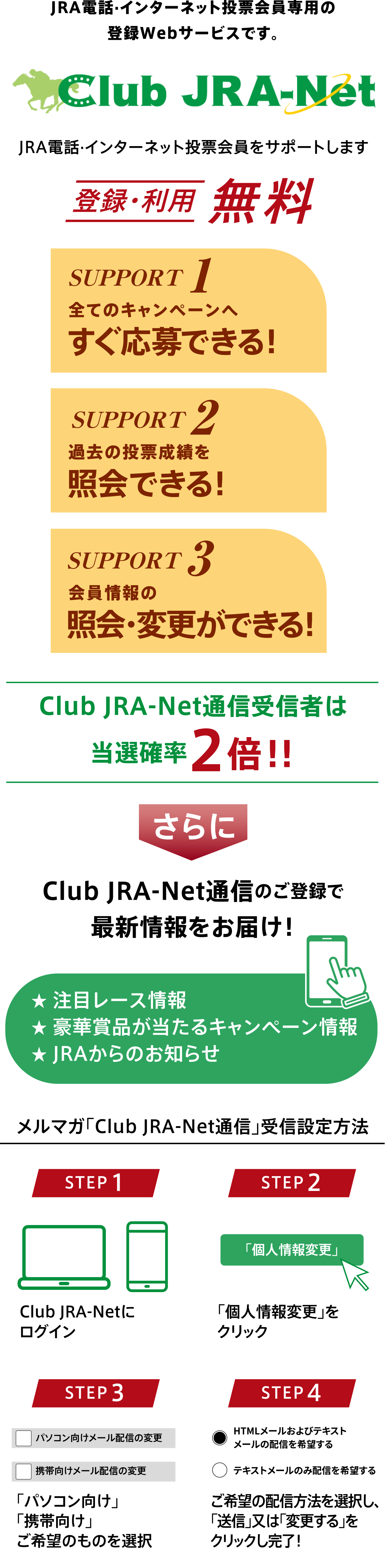 
JRAdbEC^[lbg[p̓o^WebT[rXłB
Club JRA-Net
JRAdbEC^[lbg[T|[g܂B
o^Ep 
SUPPORT1 SẴLy[ւłI
SUPPORT2 ߋ̓[тƉłI 
SUPPORT3 ̏ƉEύXłI
Club JRA-NetʐMM҂͓Im2{I

Club JRA-NetʐM̂o^ōŐV͂I
ڃ[X
،iiLy[
JRÂm点
}KuClub JRA-NetʐMvMݒ@
STEP1@Club JRA-NetɃOC
STEP2@ulύXvNbN
STEP3@up\Rvugьv]̂̂I
STEP4@]̔zM@IAuMv́uύXvNbNI
