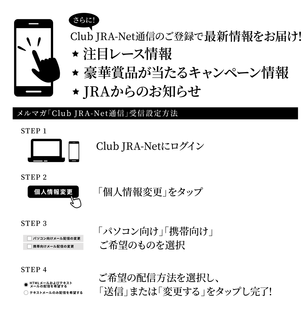 Club JRA-NetʐM̂o^ōŐV͂!ڃ[X񁚍؏ܕiLy[JRÂm点@}KuClub JRA-NetʐMvMݒ@