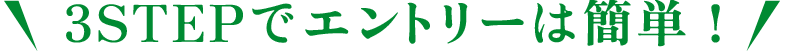 3STEPでエントリーは簡単！