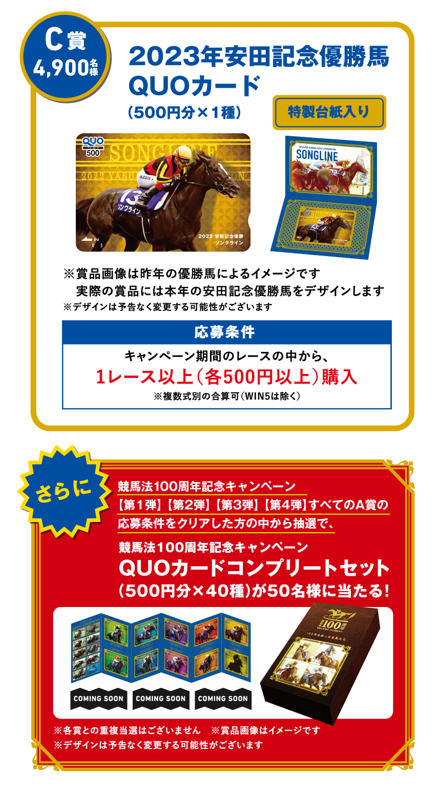 JRA ウェルカムチャンス 競馬法100周年特別版 Ｂ賞 クオカード - プリペイドカード