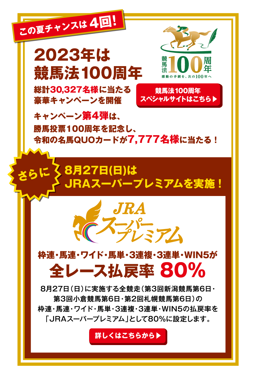 競馬法100周年記念キャンペーン|JRA