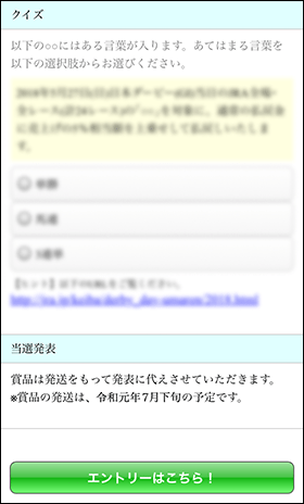 ご登録内容をご確認の上、「エントリー」をクリック。