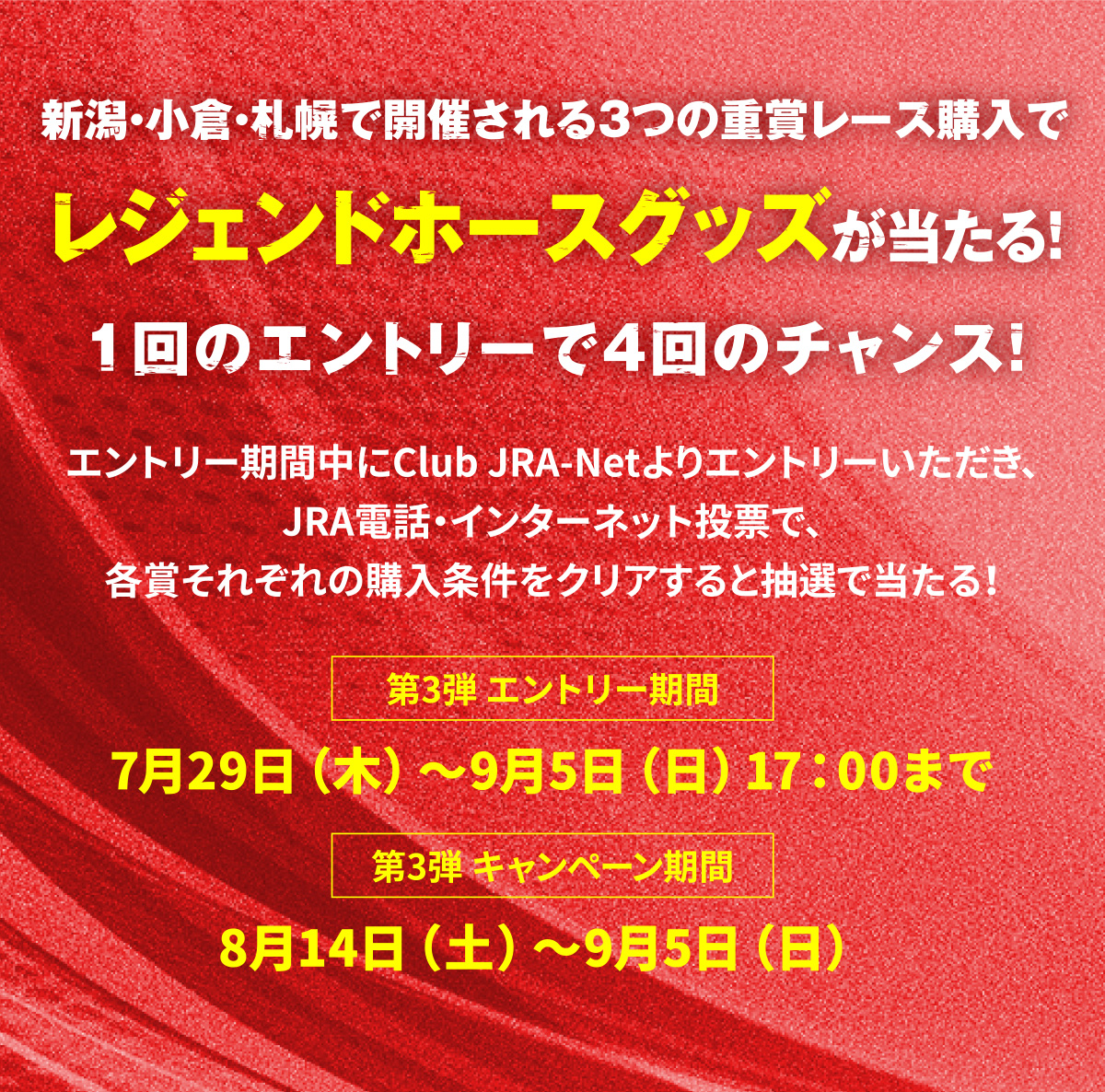 正規品の人気商品 【非売品】JRA 夏競馬トリプルチャンス第3弾 | carren.jp